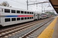 An NJ Trasit commuter train in New Jersey Royalty Free Stock Photo