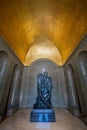 Njegos statue in a mausoleum