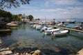 Njivice harbour with motor boats on island Krk