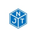 NJT letter logo design on black background. NJT creative initials letter logo concept. NJT letter design Royalty Free Stock Photo