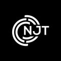 NJT letter logo design on black background.NJT creative initials letter logo concept.NJT vector letter design Royalty Free Stock Photo