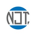 NJT letter logo design on white background. NJT creative initials circle logo concept. NJT letter design Royalty Free Stock Photo