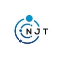 NJT letter technology logo design on white background. NJT creative initials letter IT logo concept. NJT letter design Royalty Free Stock Photo