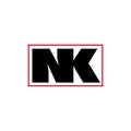 NK letters monogram. NK bold letters company name