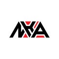 NKA triangle letter logo design with triangle shape. NKA triangle logo design monogram. NKA triangle vector logo template with red Royalty Free Stock Photo