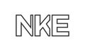 NKE logo design template with strong and modern bold text. Initial based vector logotype featuring simple and minimal typography. Royalty Free Stock Photo