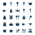 Kitchen Utensils Isolated Vector Icon set can be easily modified or edit