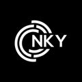 NKY letter logo design on black background.NKY creative initials letter logo concept.NKY vector letter design Royalty Free Stock Photo