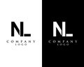 NL, LN initial letter logotype company logo modern design vector