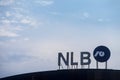 NLB Bank Group logo on their main office for Serbia. NLB Group, formerly Ljubljanska Banka, is Slovenian bank & financial services