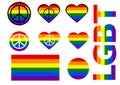 Set of LGBT icons. Flag LGBT. vector