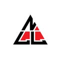 NLL triangle letter logo design with triangle shape. NLL triangle logo design monogram. NLL triangle vector logo template with red Royalty Free Stock Photo
