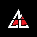 NLL triangle letter logo design with triangle shape. NLL triangle logo design monogram. NLL triangle vector logo template with red Royalty Free Stock Photo