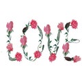 Love. Delicate watercolor illustration, botanical flowers.