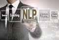 Nlp businessman with city background concept