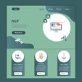 NLP flat landing page website template. Pupillometry, reward escalation, anchoring. Web banner with header, content and Royalty Free Stock Photo