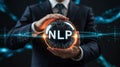 NLP held in hand showing concept of Natural Language Processing and artificial intelligence progress Royalty Free Stock Photo