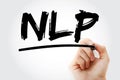 NLP - Neuro Linguistic Programming or Natural Language Processing acronym Royalty Free Stock Photo