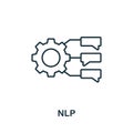 Nlp outline icon. Thin line concept element from crm icons collection. Creative Nlp icon for mobile apps and web usage Royalty Free Stock Photo