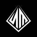 NM logo letters monogram with prisma shape design template