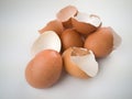 Brown and cream colored egg shells Royalty Free Stock Photo