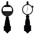 Chamfer gage icons set. Measuring tools. Vector illustration