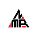 NMR triangle letter logo design with triangle shape. NMR triangle logo design monogram. NMR triangle vector logo template with red