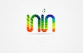 nn n n rainbow colored alphabet letter logo combination