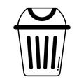 Dustbin Half Glyph Style vector icon which can easily modify or edit
