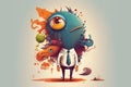 nning styleDesigner Monster: A Gentlemanly Vector Masterpiece Royalty Free Stock Photo