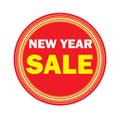 New Year Sale red colored sticker Royalty Free Stock Photo