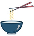 Noodles Line Vector Isolated Icon customized and editable Royalty Free Stock Photo
