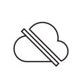 No Access Internet Symbol. Offline Cloud Outline Icon Vector Royalty Free Stock Photo