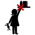 No access for Kids, Be careful Icon. Vector Illustration Royalty Free Stock Photo