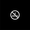 No access for pedestrians prohibition sign icon isolated on dark background Royalty Free Stock Photo