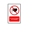 No Access For Persons With Pacemakers Symbol Sign, Vector Illustration, Isolate On White Background Label Royalty Free Stock Photo
