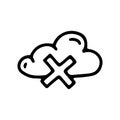no access to cloud service line vector doodle simple icon Royalty Free Stock Photo