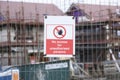 No access unauthorised construction site safety sign