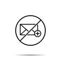 No add message icon. Simple thin line, outline vector of web ban, prohibition, embargo, interdict, forbiddance icons for ui and ux Royalty Free Stock Photo