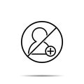 No add new user icon. Simple thin line, outline vector of web ban, prohibition, embargo, interdict, forbiddance icons for ui and Royalty Free Stock Photo