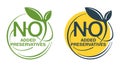 No added preservatives - Organic food package stamp