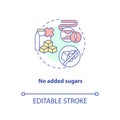 No added sugars concept icon