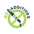 No additives sign - crossed out eyedropper