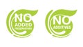 No additives sign for healthy food products label