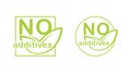 No additives sign with eco-friendly plant leaf Royalty Free Stock Photo