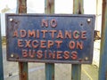 No admittance sign Royalty Free Stock Photo