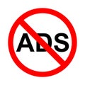 No ads icon. Bright warning, restriction sign on a white background Royalty Free Stock Photo