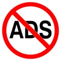 No ADS road forbidden sign vector illustration