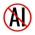 No AI artificial intelligence symbol icon Royalty Free Stock Photo
