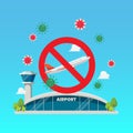 No airplane sign with Airport building